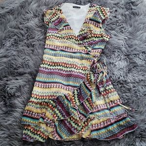 Cotton On Ruffle Wrap Mini Dress